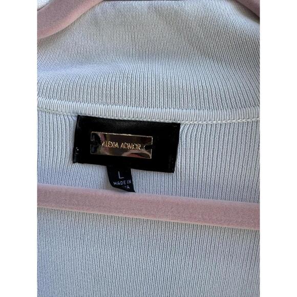 Alexia Admor White Odette Button Down Mini Dress Size L (Missing Button) - Picture 6 of 6